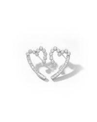 Heart Shaped Silver Earrings | Zeya Luxe Jewels