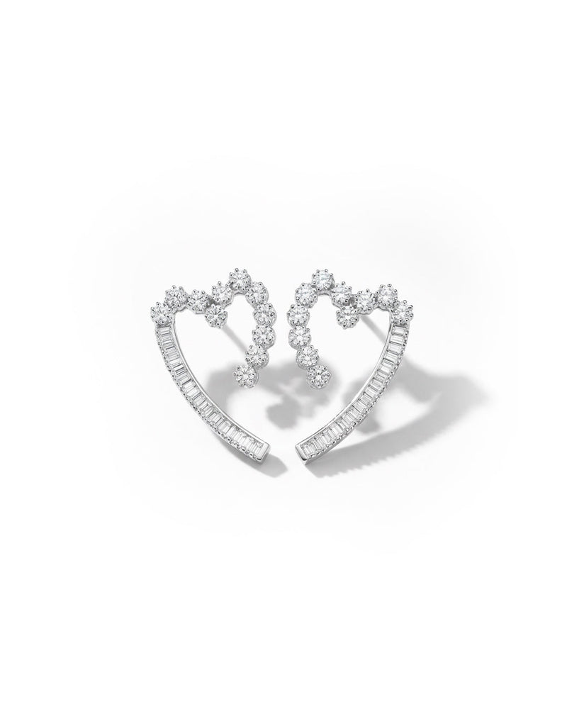 Heart Shaped Silver Earrings | Zeya Luxe Jewels