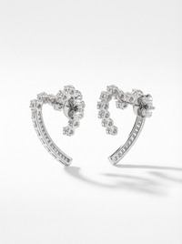 Heart Shaped Silver Earrings | Zeya Luxe Jewels