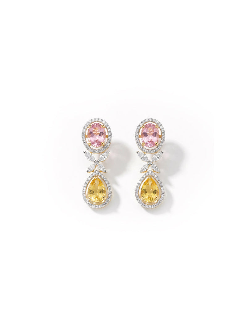 Colourful Hanging Silver Earrings | Zeya Luxe Jewels