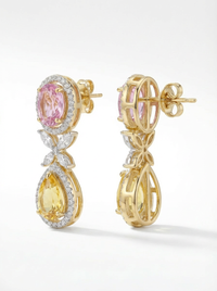 Colourful Hanging Silver Earrings | Zeya Luxe Jewels