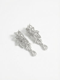 Blooming Floral Silver Earrings | Zeya Luxe Jewels