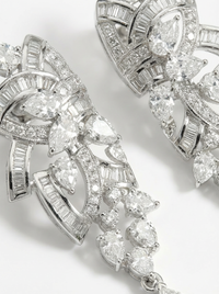 Blooming Floral Silver Earrings | Zeya Luxe Jewels