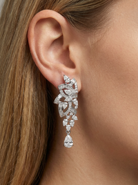 Blooming Floral Silver Earrings | Zeya Luxe Jewels