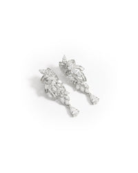 Blooming Floral Silver Earrings | Zeya Luxe Jewels