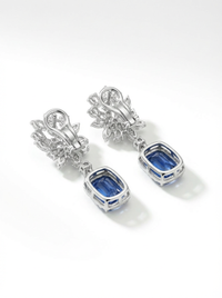 Stunning Blue Gemstone Silver Earrings | Zeya Luxe Jewels
