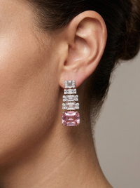 Gemstone Occasion Dangler Silver Earrings | Zeya Luxe Jewels