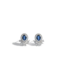 Royal Blue Stud Silver Earrings | Zeya Luxe Jewels