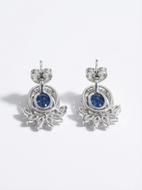 Royal Blue Stud Silver Earrings | Zeya Luxe Jewels