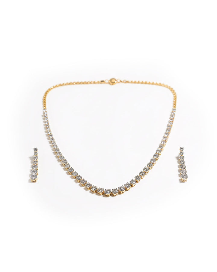 Round Gemstone Silver Necklace Set | Zeya Luxe Jewels