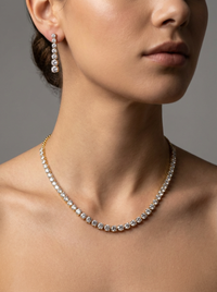 Round Gemstone Silver Necklace Set | Zeya Luxe Jewels