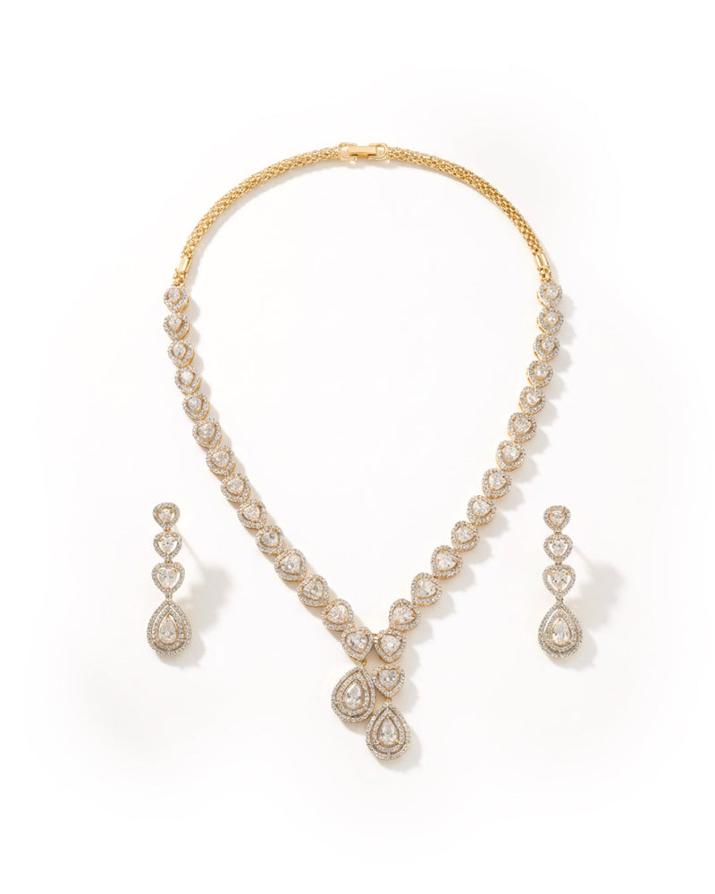 Drop Style Gemstone Necklace Set | Zeya Luxe Jewels