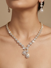 Drop Style Gemstone Necklace Set | Zeya Luxe Jewels