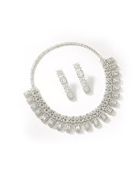 Emerald Cut Gemstone Necklace Set | Zeya Luxe Jewels