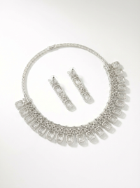 Emerald Cut Gemstone Necklace Set | Zeya Luxe Jewels