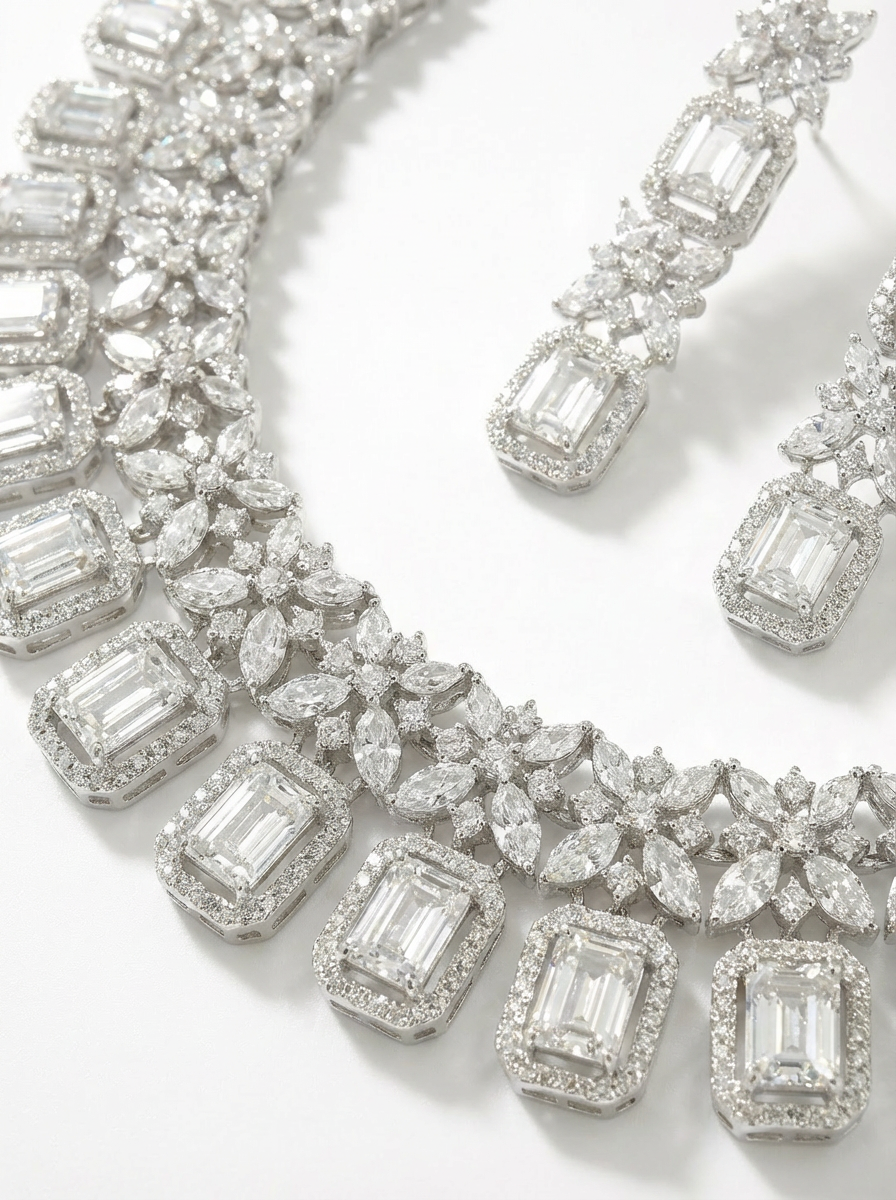 Emerald Cut Necklace Set