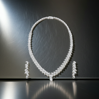 Alternate Leaf Silver Necklace Set | Zeya Luxe Jewels