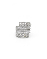 Dare to Sparkle Statement Silver Ring | Zeya Luxe Jewels