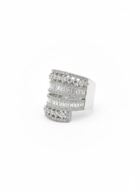 Dare to Sparkle Statement Silver Ring | Zeya Luxe Jewels