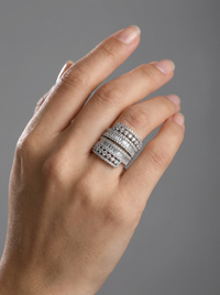 Dare to Sparkle Statement Silver Ring | Zeya Luxe Jewels
