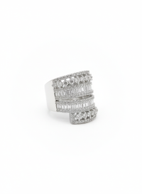 Dare to Sparkle Statement Silver Ring | Zeya Luxe Jewels