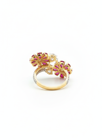 Floral Gemstone Silver Ring | Zeya Luxe Jewels