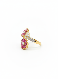 Floral Gemstone Silver Ring | Zeya Luxe Jewels