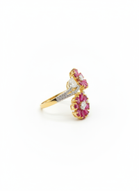 Floral Gemstone Silver Ring | Zeya Luxe Jewels