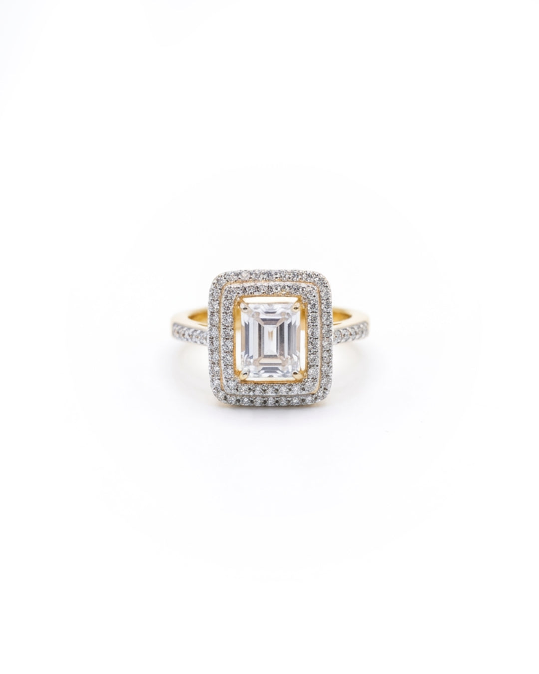 Emerald cut with double line