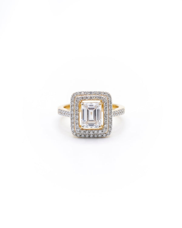 Emerald cut with double line