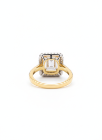 Emerald Cut Double Line Silver Ring | Zeya Luxe Jewels