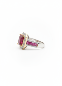 Classic Ruby Stone Silver Ring | Zeya Luxe Jewels