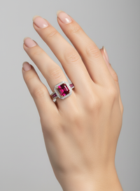 Classic Ruby Stone Silver Ring | Zeya Luxe Jewels