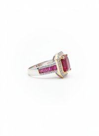 Classic Ruby Stone Silver Ring | Zeya Luxe Jewels