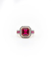 Classic Ruby Stone Silver Ring | Zeya Luxe Jewels