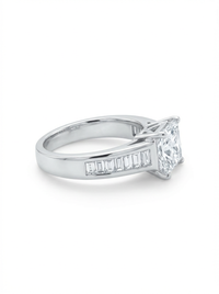 Princess Cut Diamond Silver Ring | Zeya Luxe Jewels