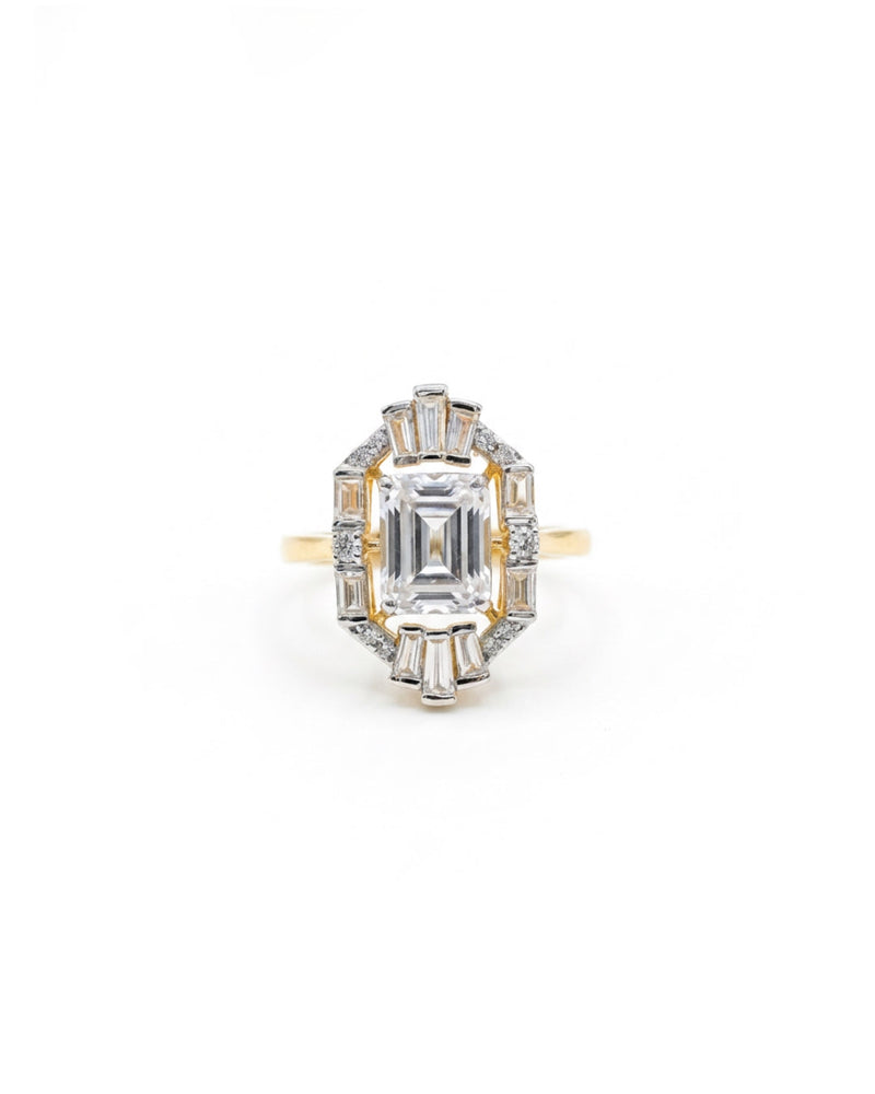 Diamond Shaped Gemstone Silver Ring | Zeya Luxe Jewels