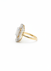 Diamond Shaped Gemstone Silver Ring | Zeya Luxe Jewels