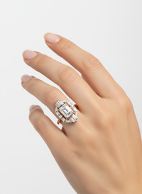 Diamond Shaped Gemstone Silver Ring | Zeya Luxe Jewels
