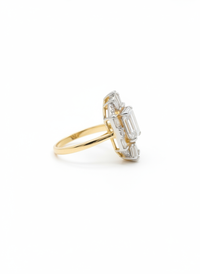 Diamond Shaped Gemstone Silver Ring | Zeya Luxe Jewels