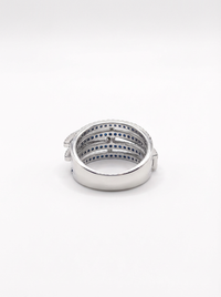 Royal Blue Cluster Diamond Silver Ring | Zeya Luxe Jewels