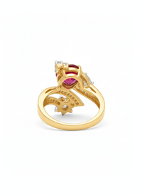 Ruby Stud Silver Ring | Zeya Luxe Jewels