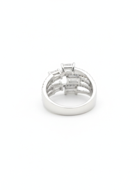 Alternate Lines Diamond Silver Ring | Zeya Luxe Jewels