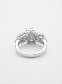 Alternate Leaf Gemstone Silver Ring | Zeya Luxe Jewels