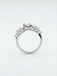 Alternate Leaf Gemstone Silver Ring | Zeya Luxe Jewels