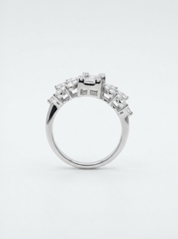 Alternate Leaf Gemstone Silver Ring | Zeya Luxe Jewels