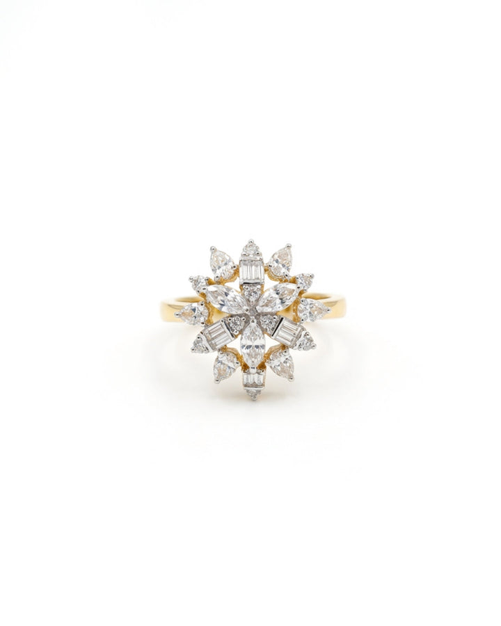 Gemstone Stud Silver Ring | Zeya Luxe Jewels