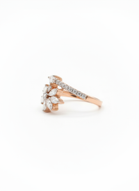 Flower Band Silver Ring | Zeya Luxe Jewels