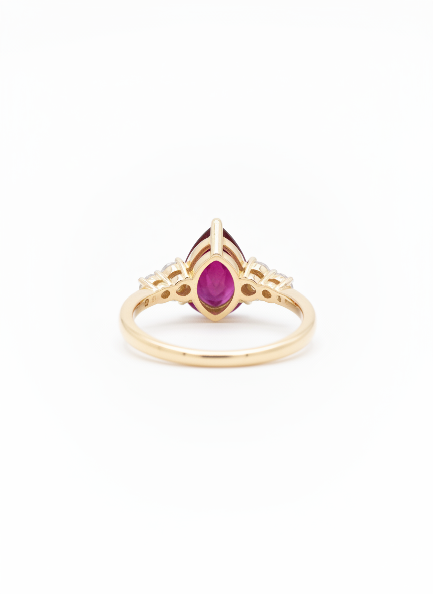 Ruby pear shapped ring