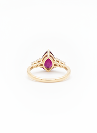 Ruby Pear Shaped Silver Ring | Zeya Luxe Jewels